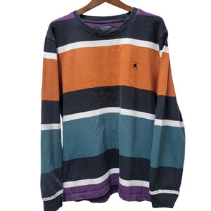 DWFH Men's Colorblock Long-Sleeves Cotton Pullover Shirt Size Large